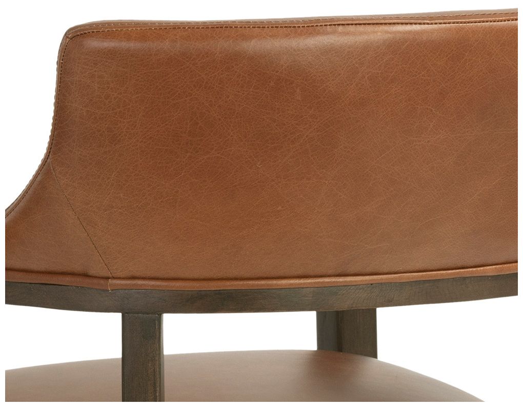 Sunpan Brylea Dining Armchair Brown Shalimar Tobacco Leather