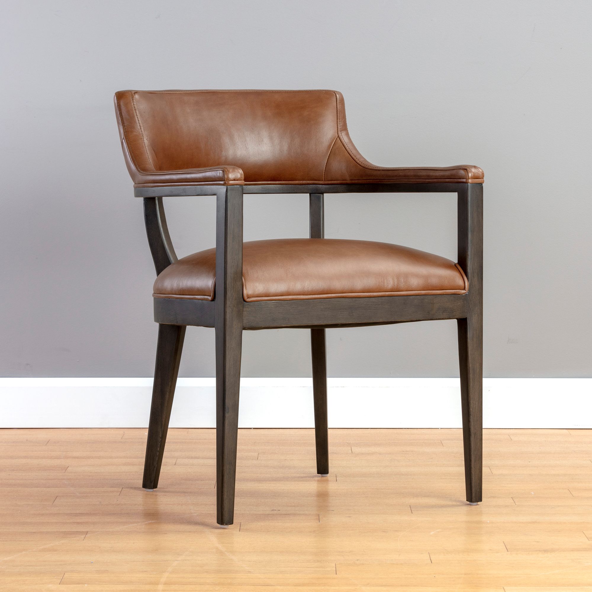 Sunpan Brylea Dining Armchair Brown Shalimar Tobacco Leather