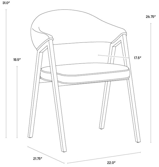 Sunpan Burgos Dining Armchair Belfast Heather Gray