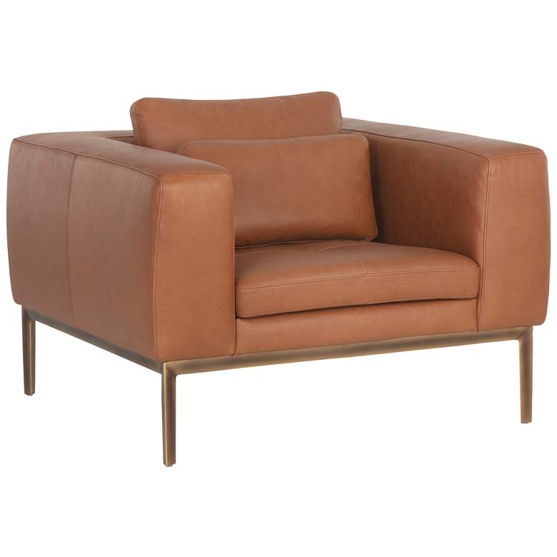 Image 2 Sunpan Burr Armchair Behike Saddle Leather
