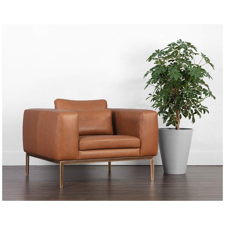 Image 1 Sunpan Burr Armchair Behike Saddle Leather