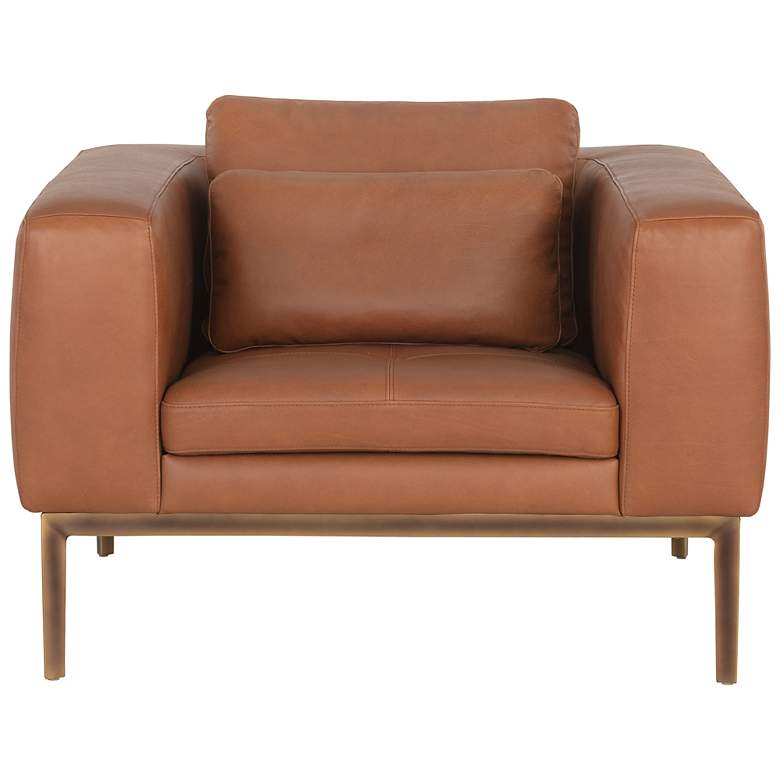 Image 3 Sunpan Burr Armchair Behike Saddle Leather more views