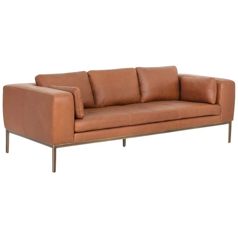 Image 1 Sunpan Burr Sofa Behike Saddle Leather