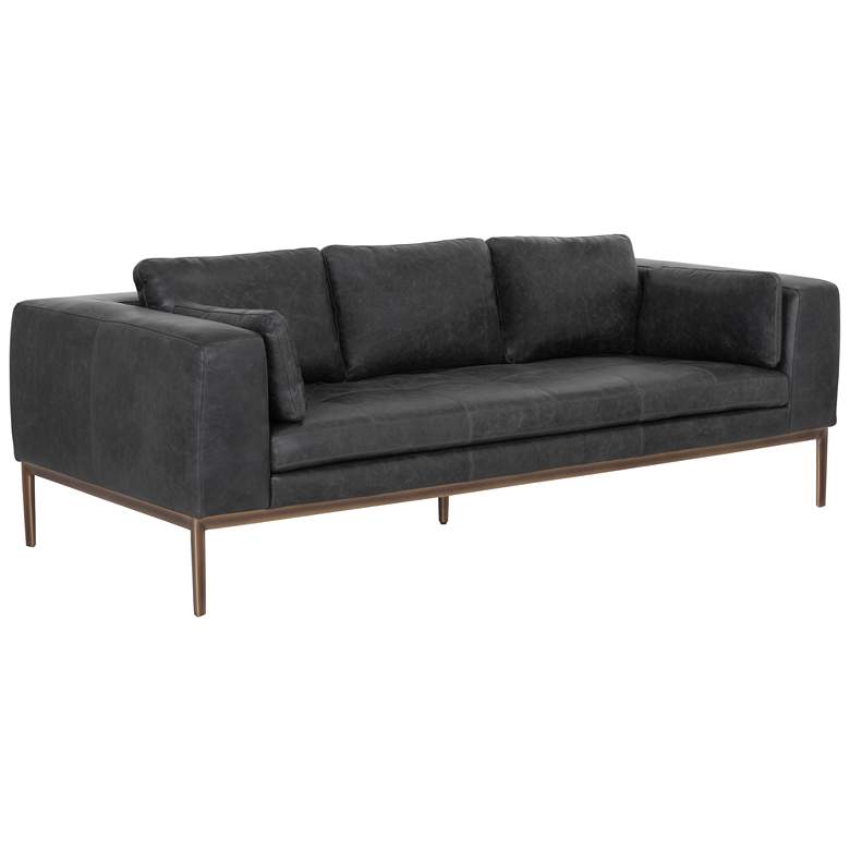Image 1 Sunpan Burr Sofa Serbia Black Leather
