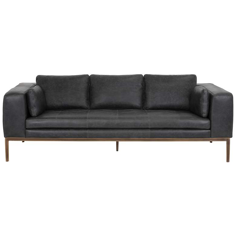 Image 2 Sunpan Burr Sofa Serbia Black Leather more views