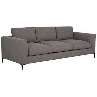 Sunpan Byward 98" Wide 3-Cushion Liv Fabric Smoke Gray Modern Sofa