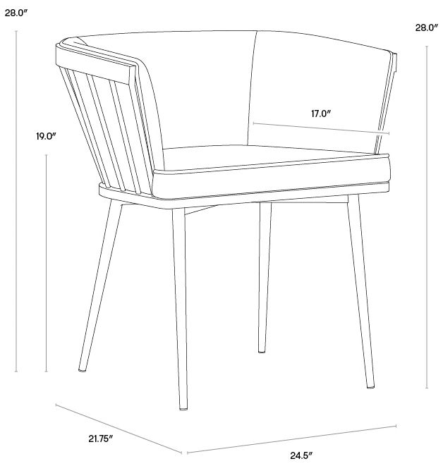 Sunpan Caily Dining Armchair Abbington Black