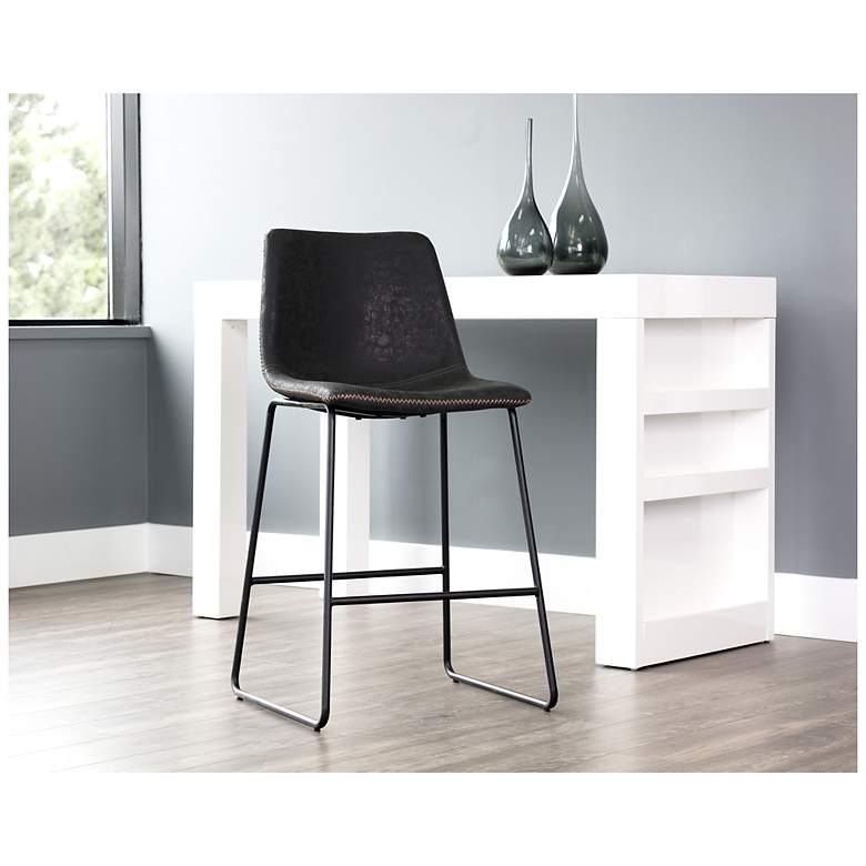 Image 7 Sunpan Cal Counter Stool Antique Black Set of 2 more views