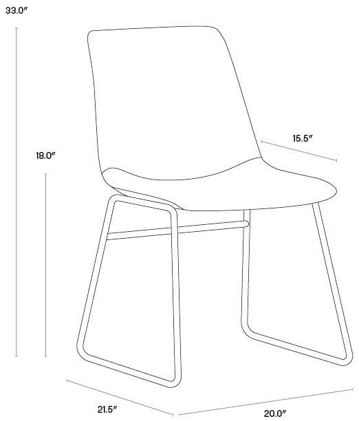 Sunpan Cal Dining Chair Antique Black Set of 2