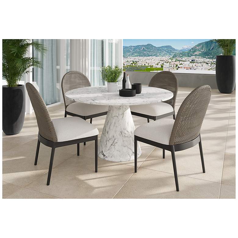 Image 5 Sunpan Calandri Dining Chair Black Louis Cream Set of 2 more views