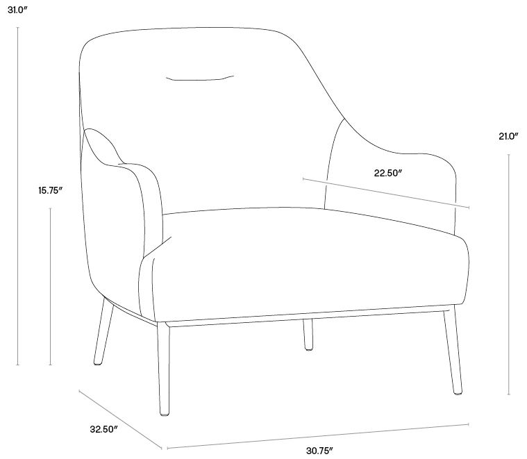 Sunpan Cameron Lounge Chair Nono Petrol