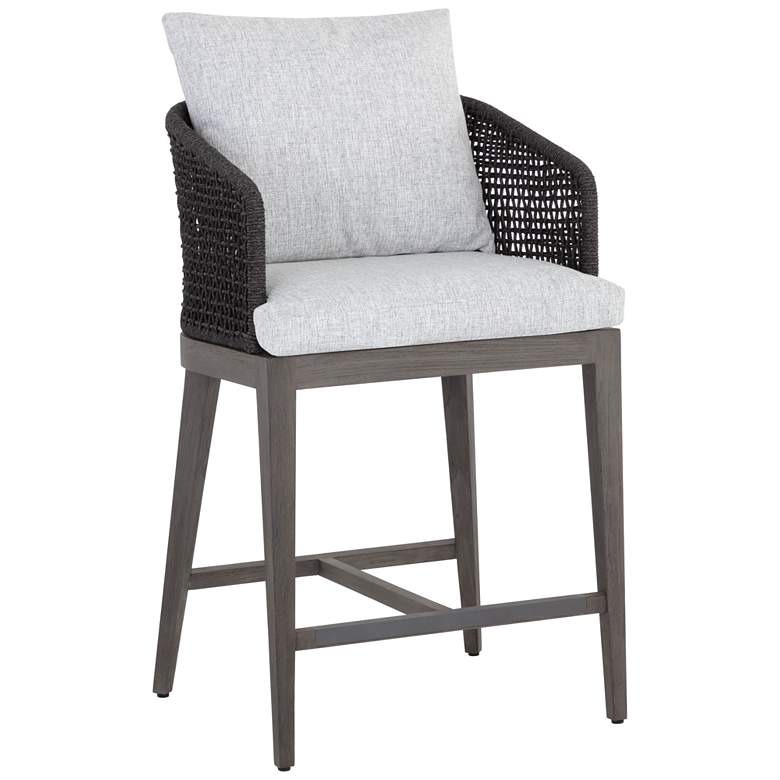 Image 1 Sunpan Capri Counter Stool Smoke Gray Copacabana Marble