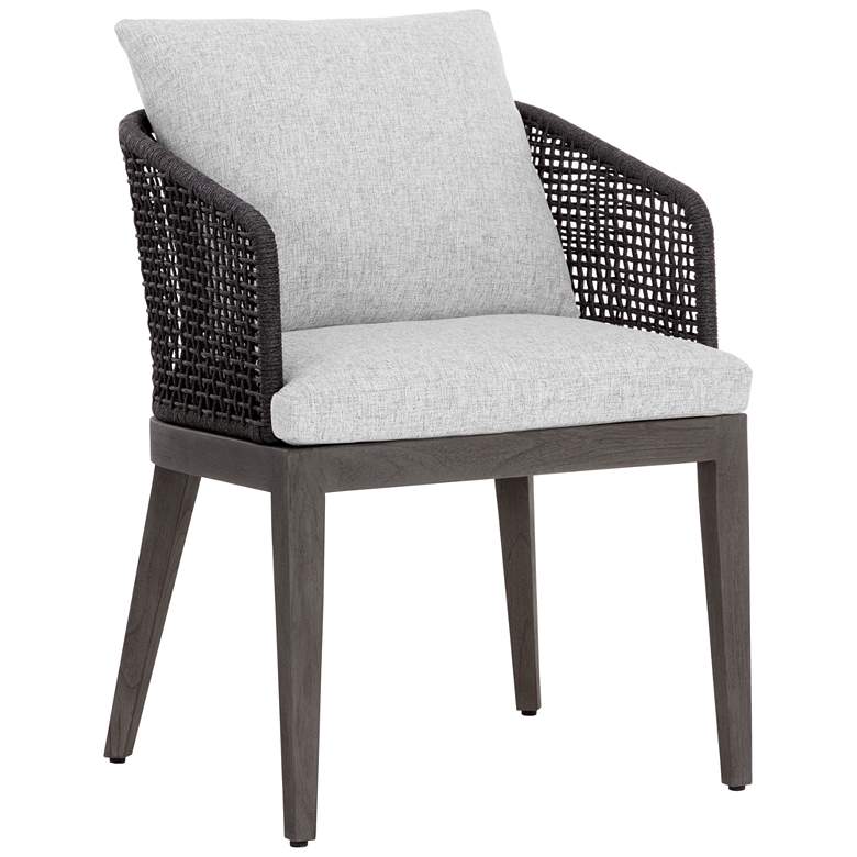 Image 1 Sunpan Capri Dining Armchair Smoke Gray Copacabana Marble
