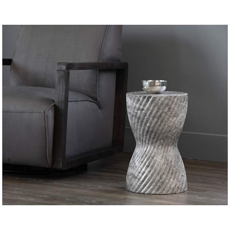 Image 4 Sunpan Cara End Table Marble Look Gray more views