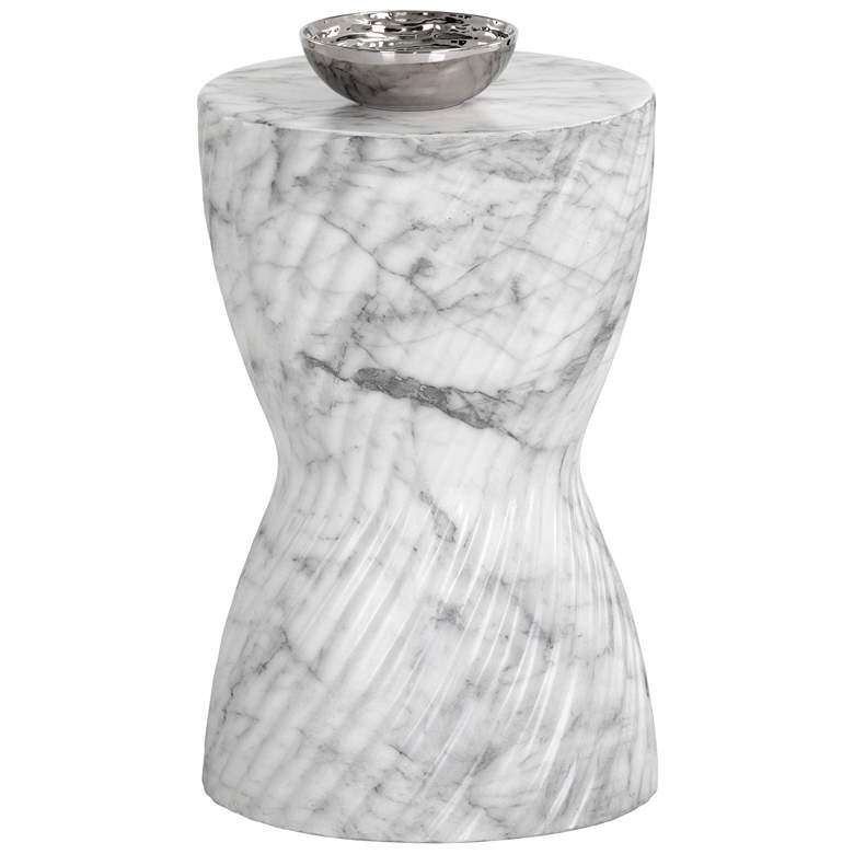 Image 1 Sunpan Cara End Table Marble Look White