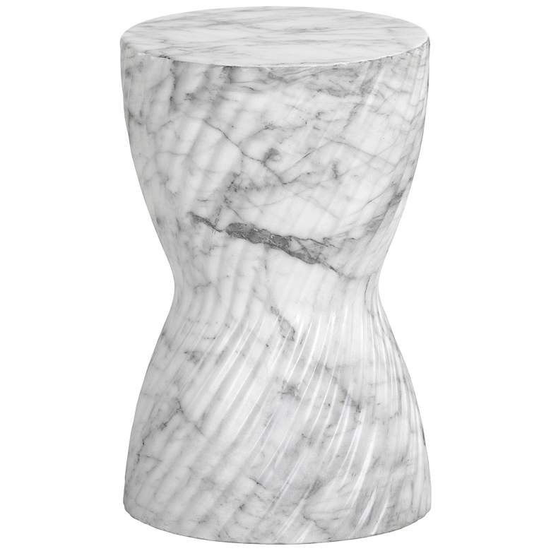 Image 2 Sunpan Cara End Table Marble Look White more views