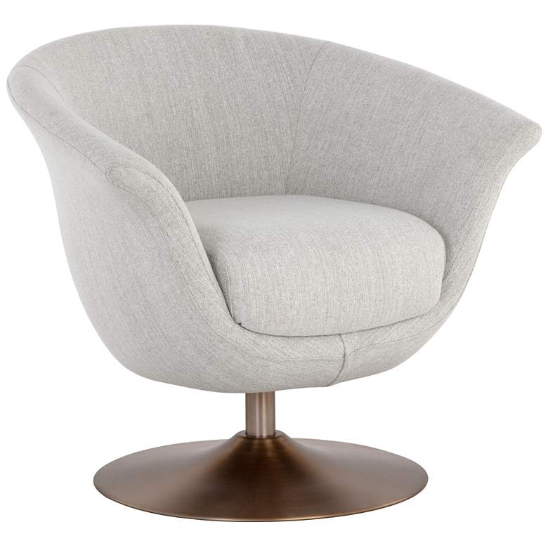 Image 2 Sunpan Carine Swivel Lounge Chair Mina Taupe