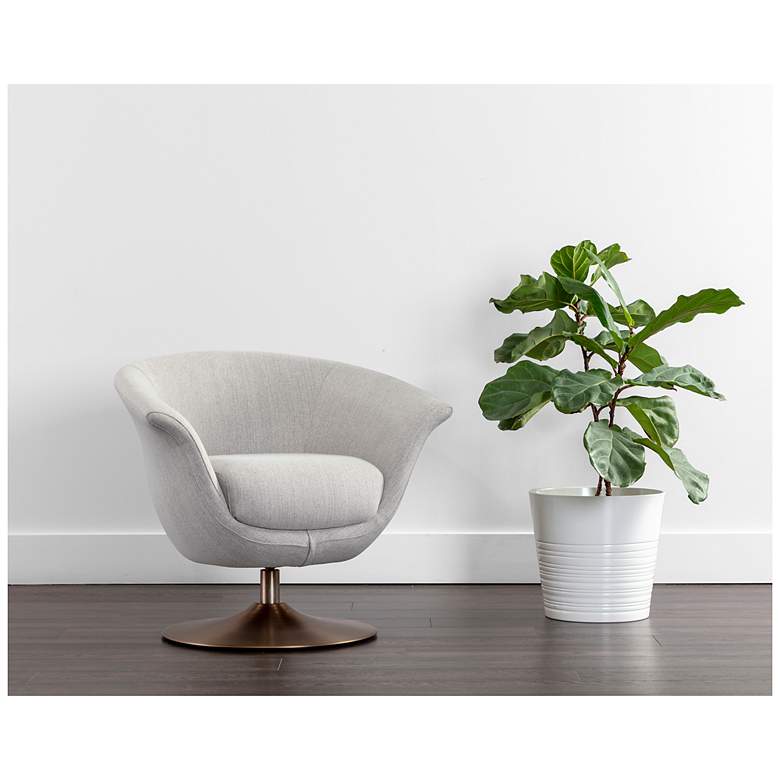 Image 1 Sunpan Carine Swivel Lounge Chair Mina Taupe