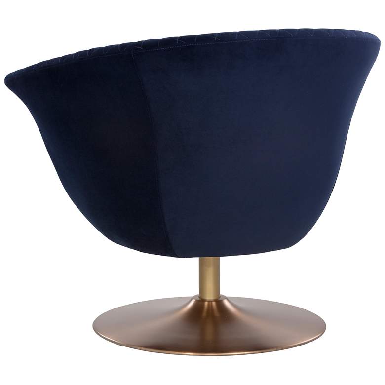 Image 5 Sunpan Carine Swivel Lounge Chair Quilted Abbington Navy more views
