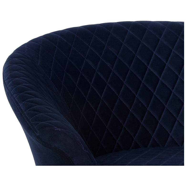 Image 7 Sunpan Carine Swivel Lounge Chair Quilted Abbington Navy more views