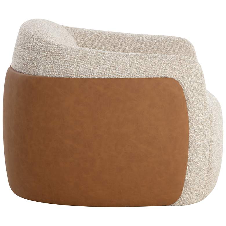 Image 3 Sunpan Caris Swivel Lounge Chair Santa Cruz Oatmeal and Milliken Cognac more views