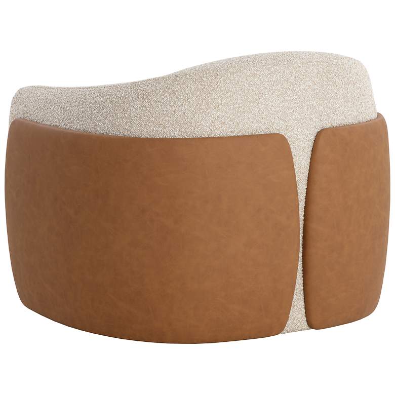 Image 4 Sunpan Caris Swivel Lounge Chair Santa Cruz Oatmeal and Milliken Cognac more views