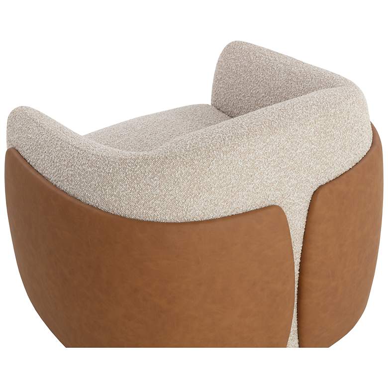 Image 5 Sunpan Caris Swivel Lounge Chair Santa Cruz Oatmeal and Milliken Cognac more views