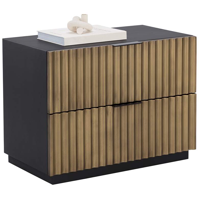 Image 1 Sunpan Carlin Nightstand Black and Antique Brass