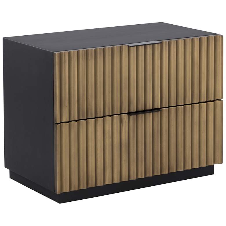 Image 2 Sunpan Carlin Nightstand Black and Antique Brass more views