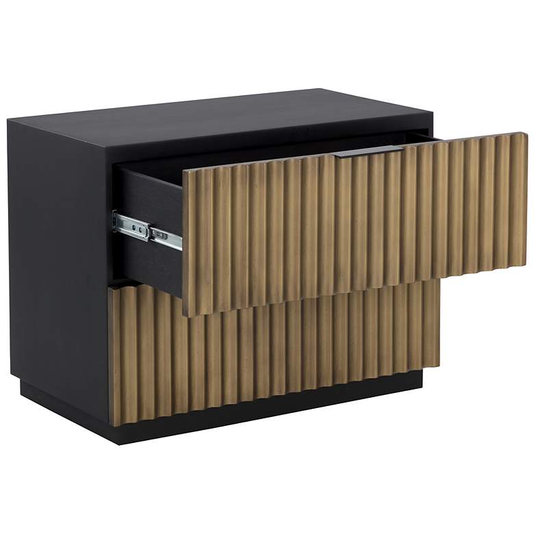 Image 4 Sunpan Carlin Nightstand Black and Antique Brass more views