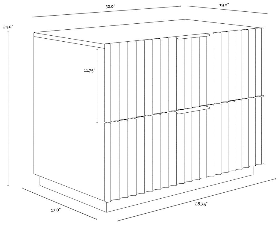 Sunpan Carlin Nightstand Black and Antique Brass