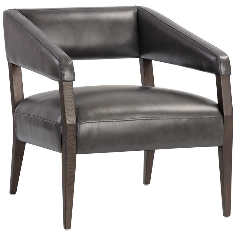 Image 2 Sunpan Carlyle Lounge Chair Brentwood Charcoal Leather