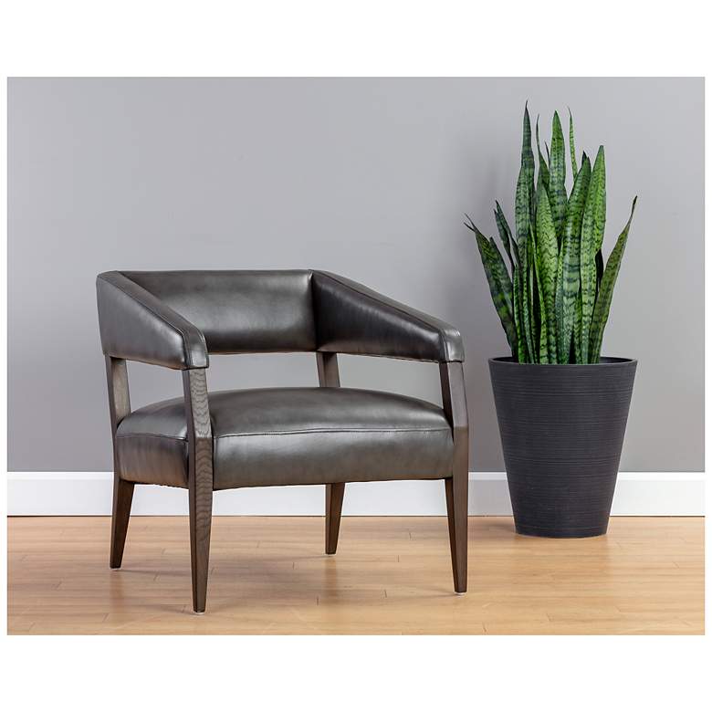 Image 1 Sunpan Carlyle Lounge Chair Brentwood Charcoal Leather