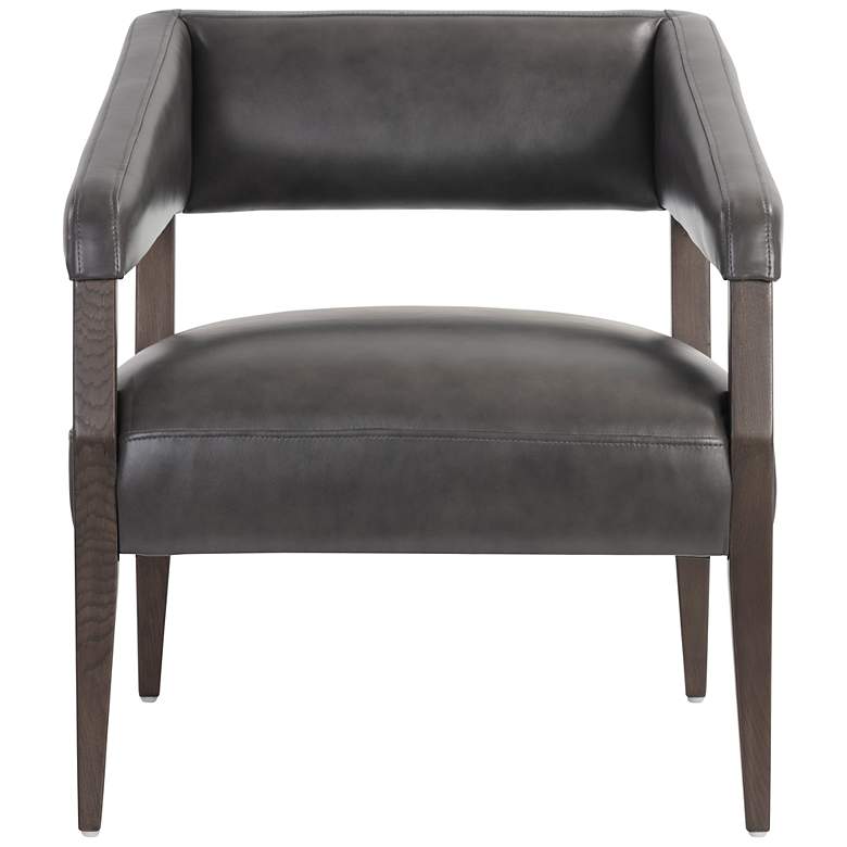 Image 3 Sunpan Carlyle Lounge Chair Brentwood Charcoal Leather more views