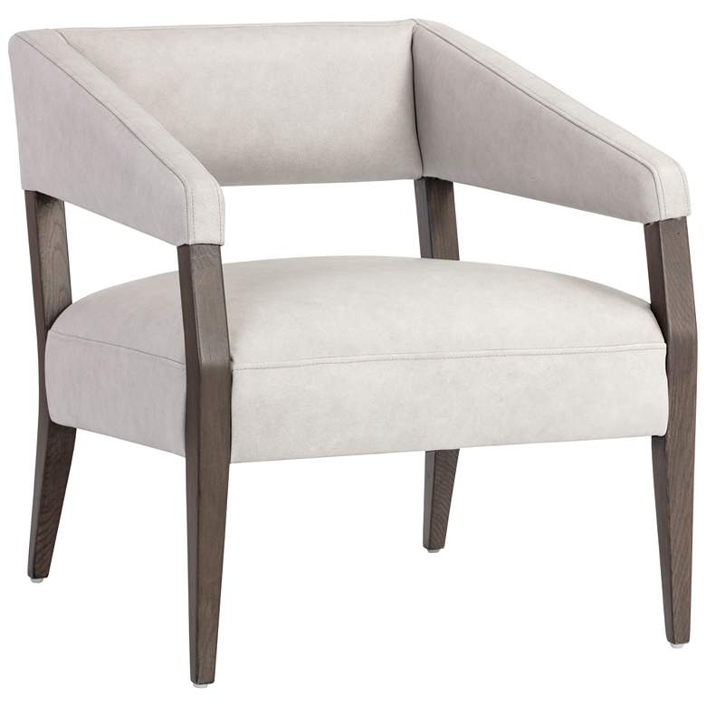 Image 2 Sunpan Carlyle Lounge Chair Saloon Light Gray Leather
