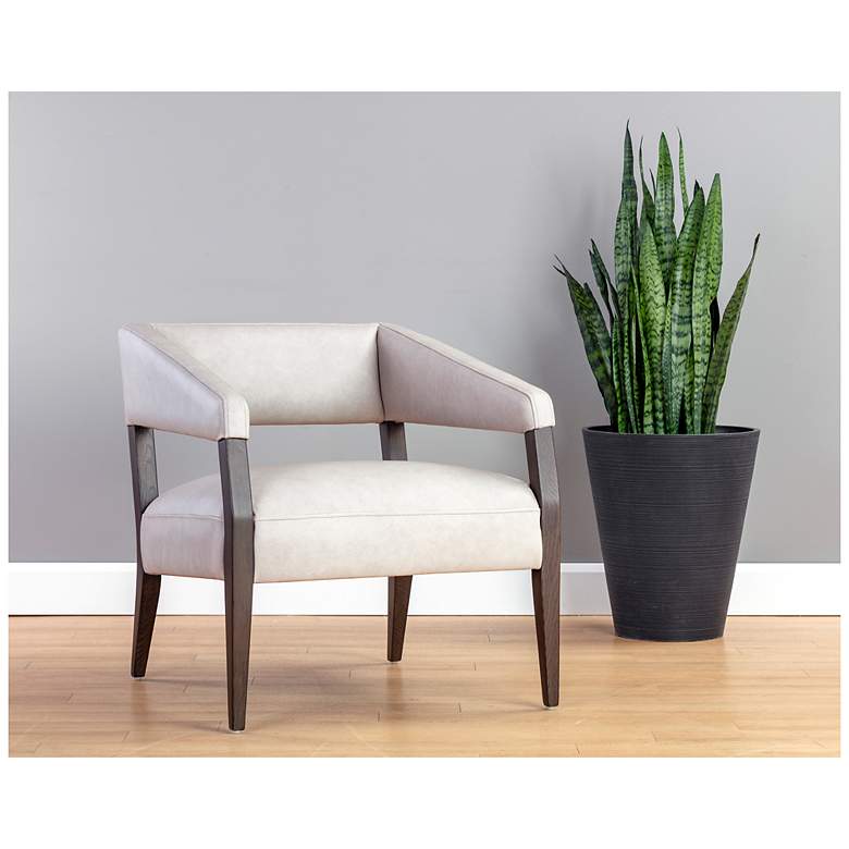 Image 1 Sunpan Carlyle Lounge Chair Saloon Light Gray Leather