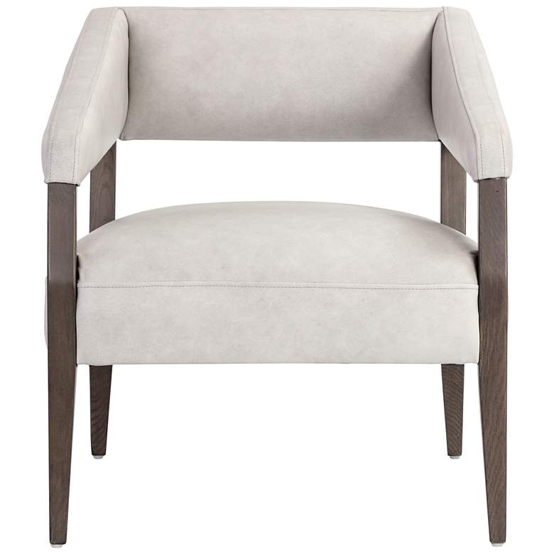 Image 3 Sunpan Carlyle Lounge Chair Saloon Light Gray Leather more views
