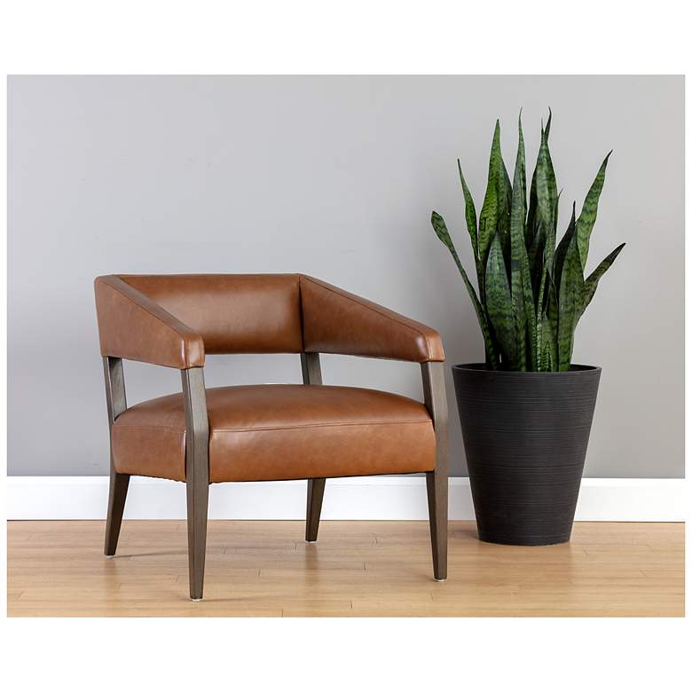 Image 1 Sunpan Carlyle Lounge Chair Shalimar Tobacco Leather