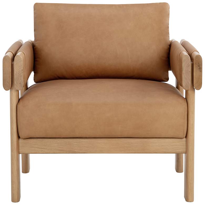 Image 2 Sunpan Carmichael Lounge Chair Ludlow Sesame Leather more views