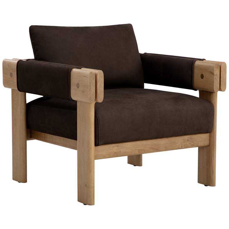 Image 1 Sunpan Carmichael Lounge Chair Nubuck Cocoa Leather