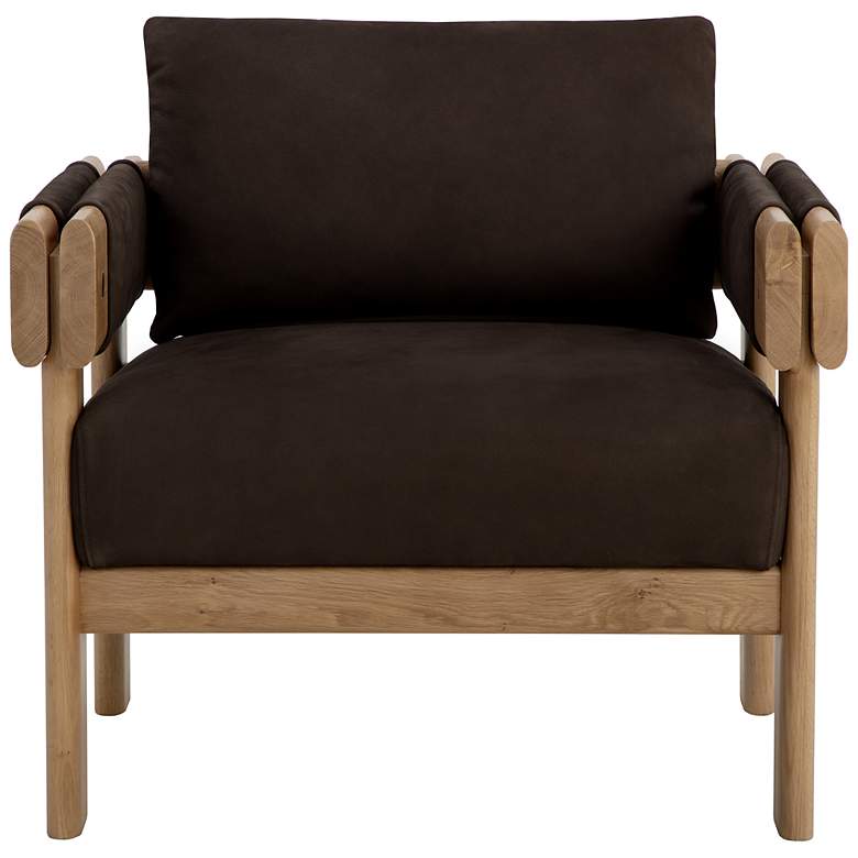 Image 2 Sunpan Carmichael Lounge Chair Nubuck Cocoa Leather more views