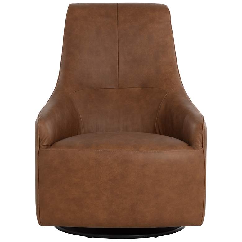 Image 3 Sunpan Carmine Swivel Lounge Chair Cognac Leather more views