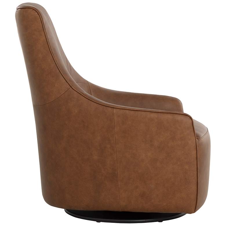 Image 4 Sunpan Carmine Swivel Lounge Chair Cognac Leather more views