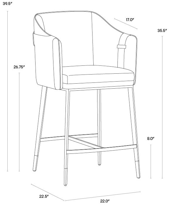 Sunpan Carter Counter Stool Napa Beige and Napa Tan