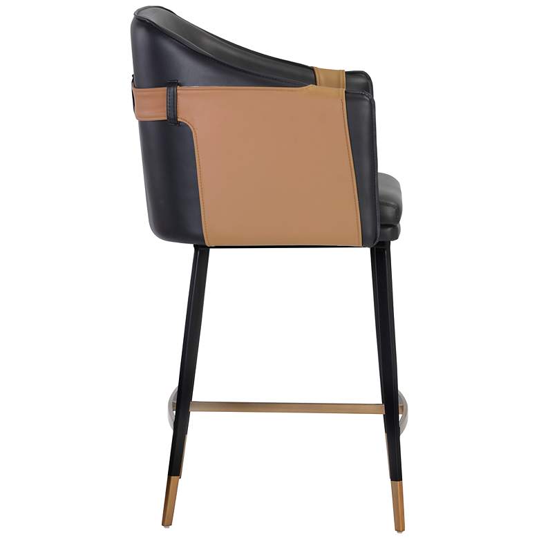 Image 2 Sunpan Carter Counter Stool Napa Black and Napa Cognac more views