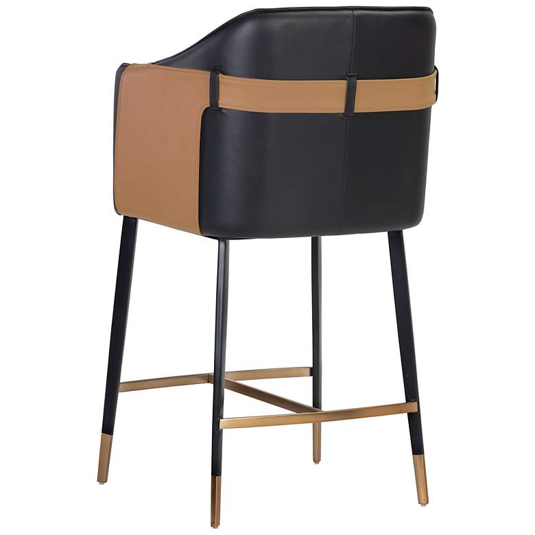 Image 3 Sunpan Carter Counter Stool Napa Black and Napa Cognac more views