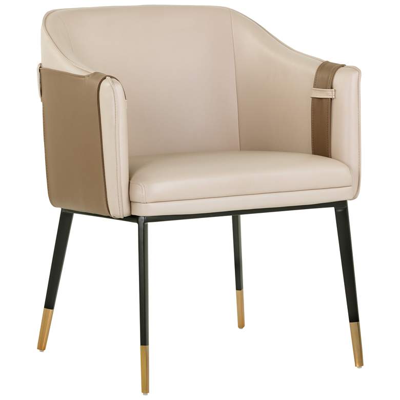 Image 1 Sunpan Carter Dining Armchair Napa Beige and Napa Tan