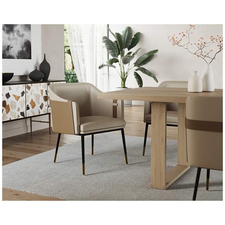 Image 5 Sunpan Carter Dining Armchair Napa Beige and Napa Tan more views