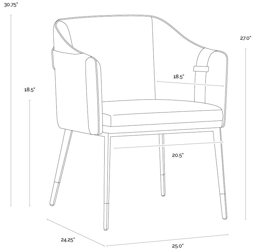Sunpan Carter Dining Armchair Napa Beige and Napa Tan