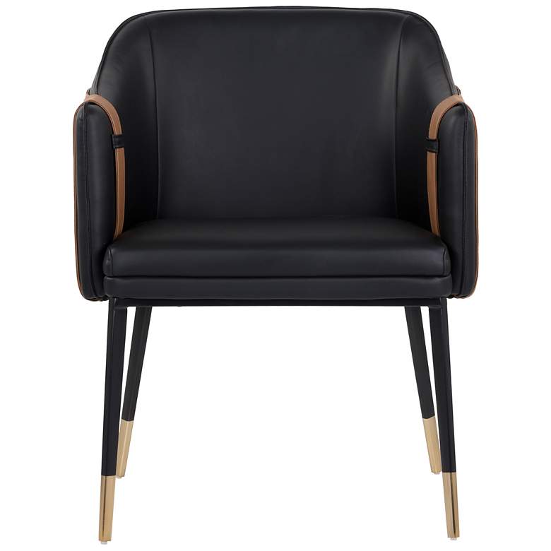 Image 2 Sunpan Carter Dining Armchair Napa Black and Napa Cognac more views